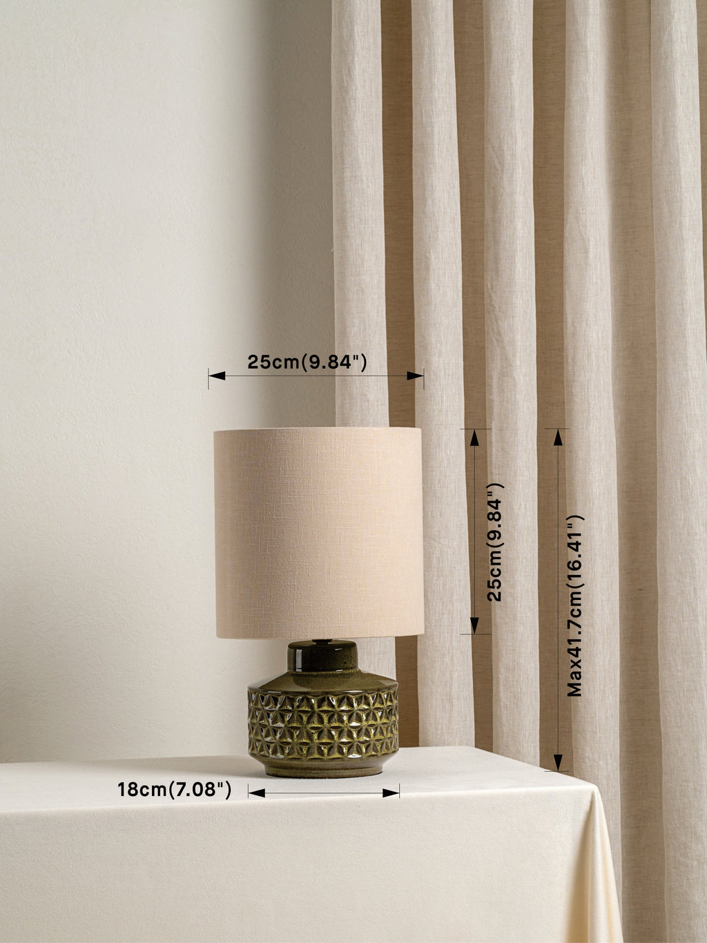 Filaree - short green glazed ceramic table lamp