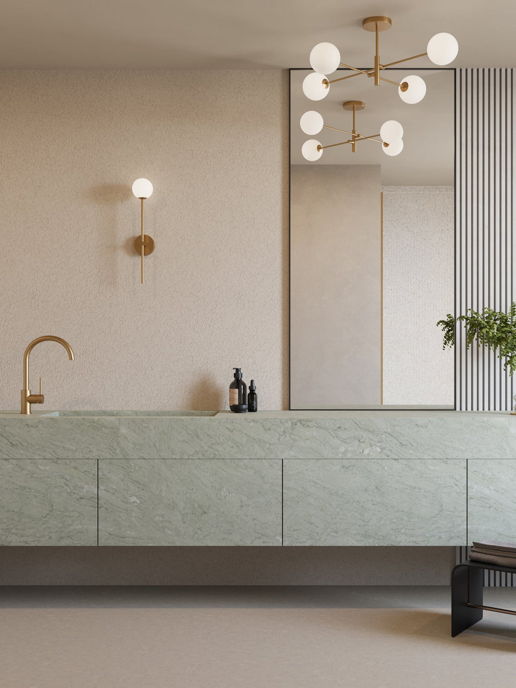 Chelso - 4 light brass and opal flush