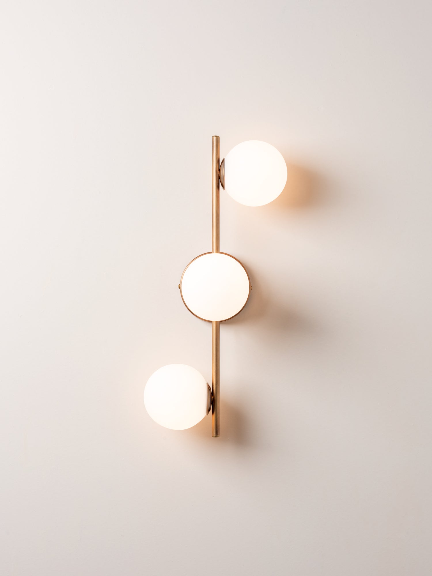 Coro - 3 light aged brass and opal ceiling / wall