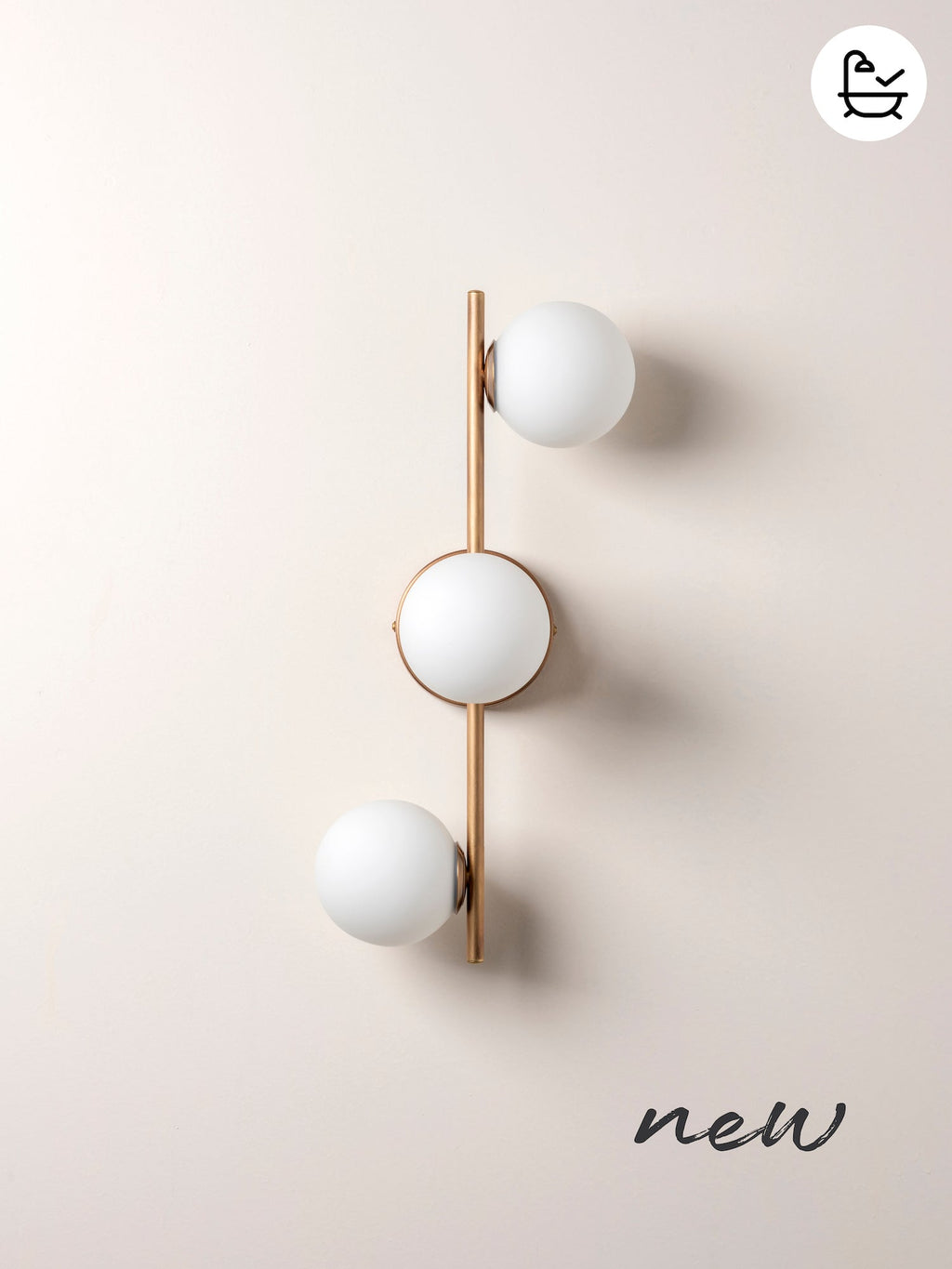 Coro - 3 light aged brass and opal ceiling / wall