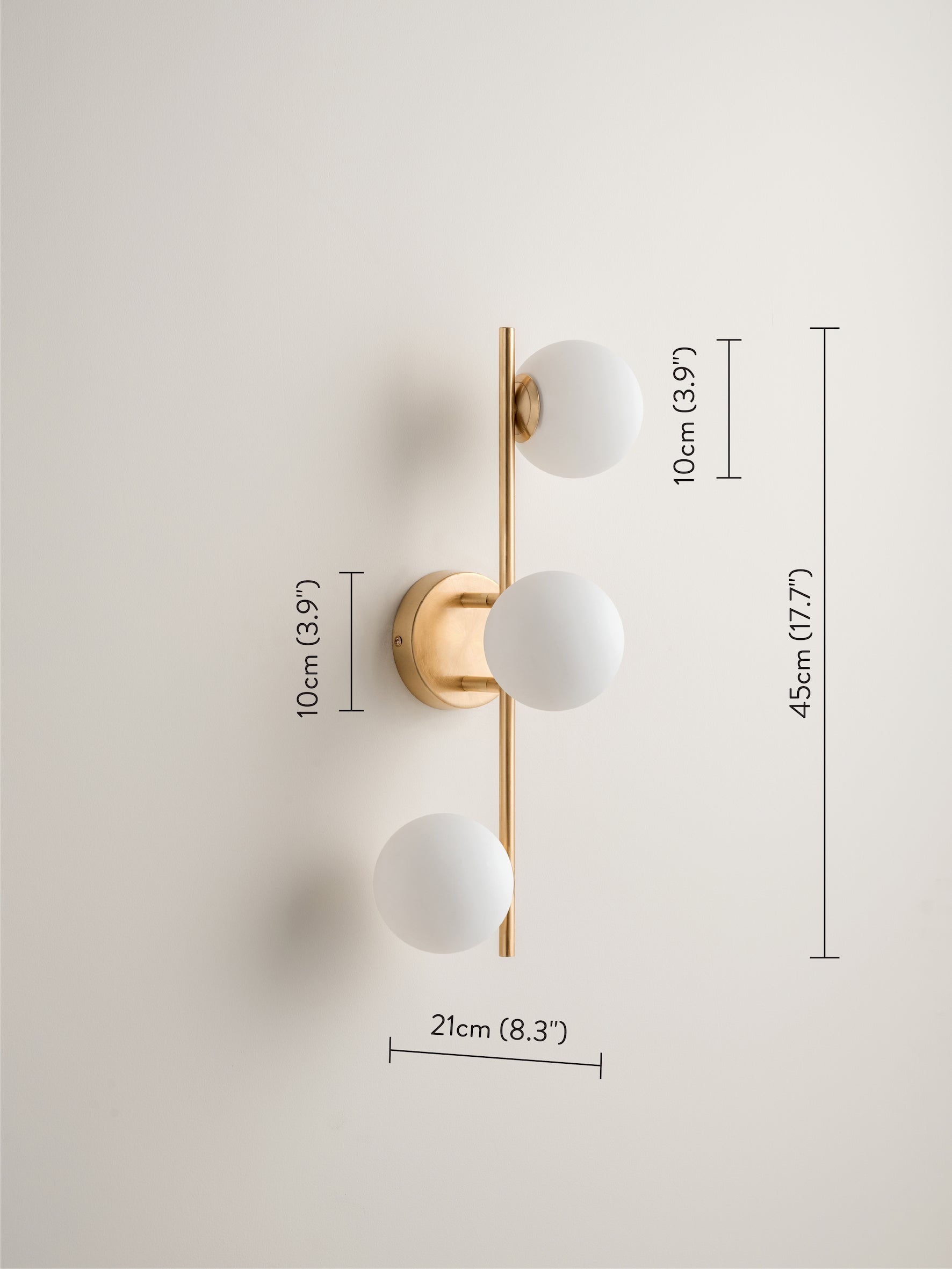 Coro - 3 light aged brass and opal ceiling / wall