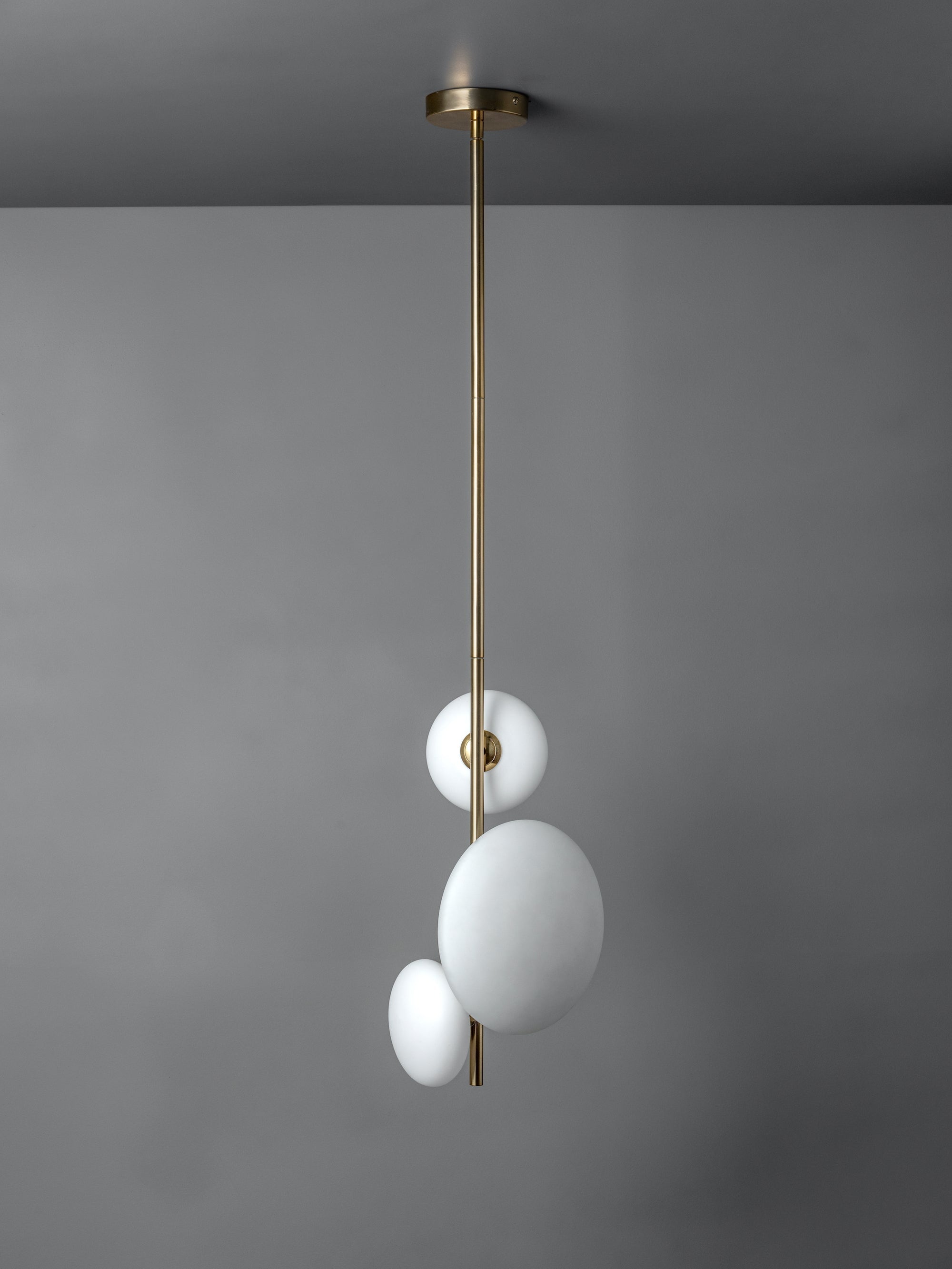 Imperial - 3 light brass and opal pendant