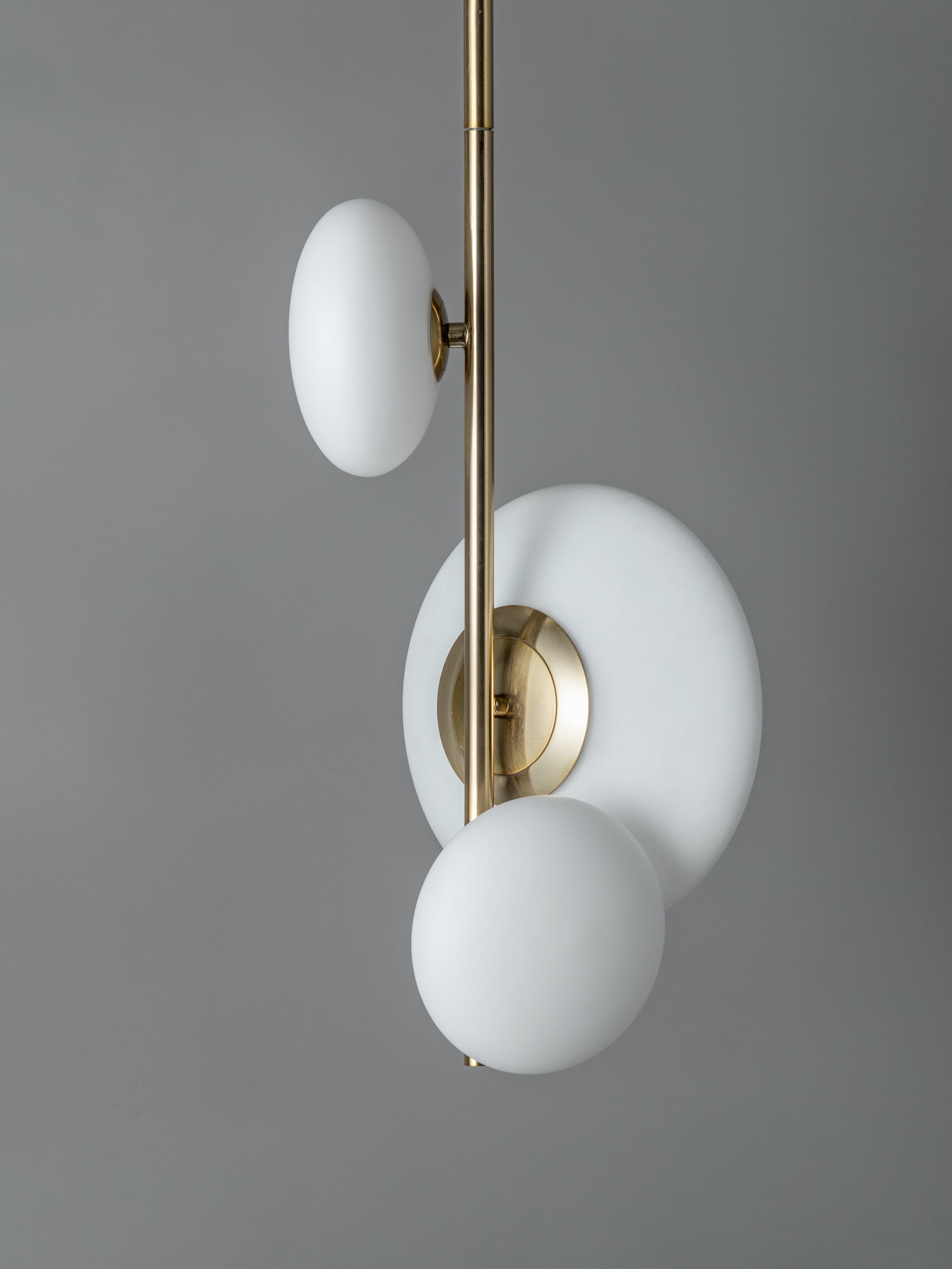 Imperial - 3 light brass and opal pendant