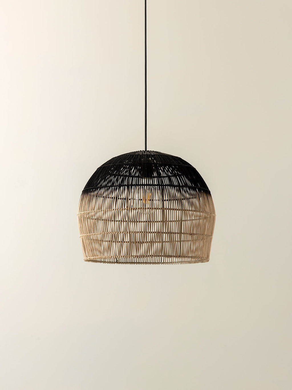Bilu - black and natural ombre pendant light