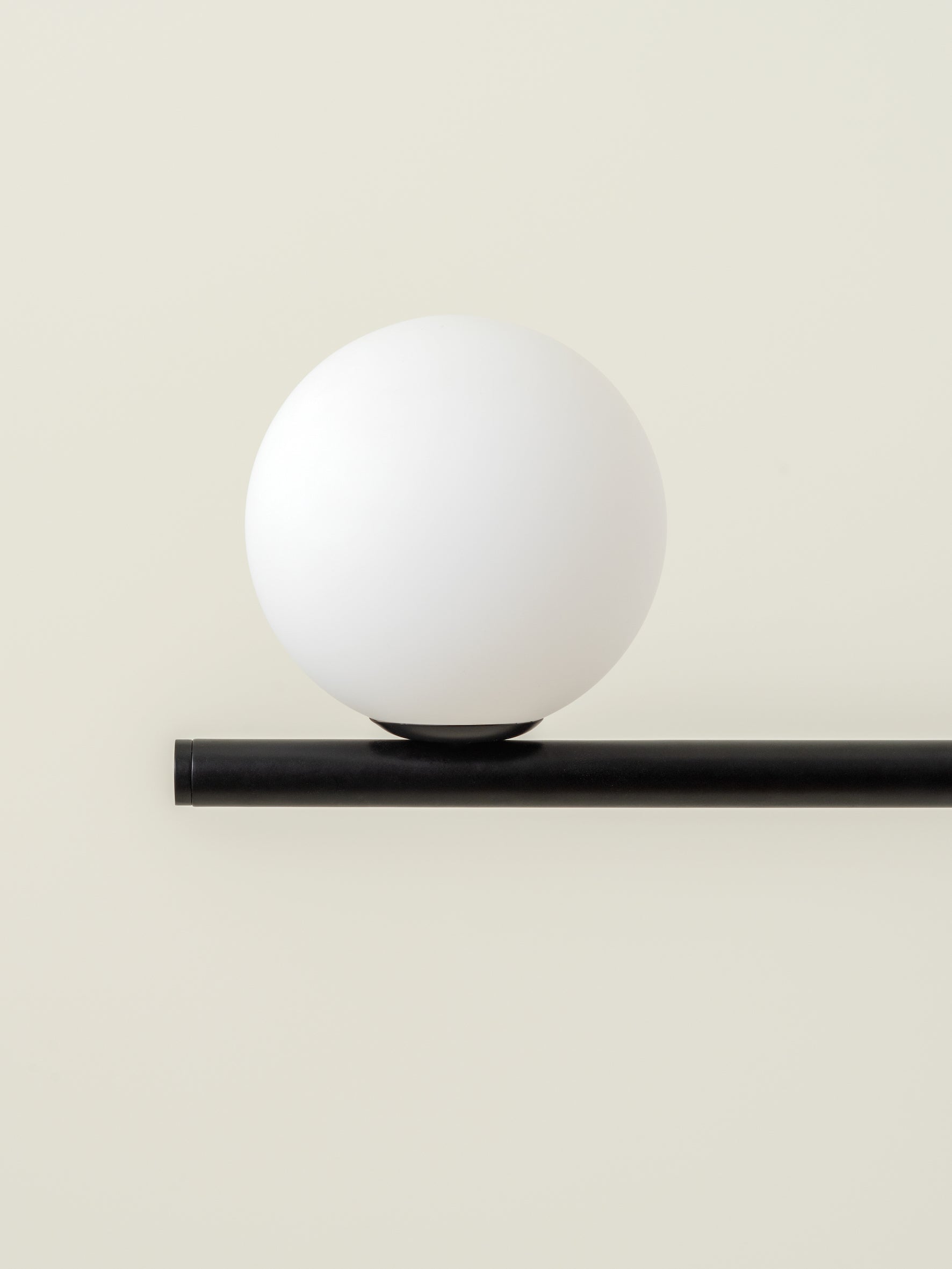 Perch - 4 light matt black and opal pendant bar