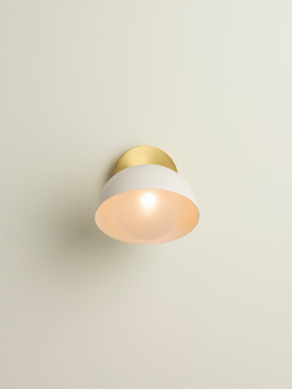 Porsa - 1 light brushed brass and warm white porcelain wall light