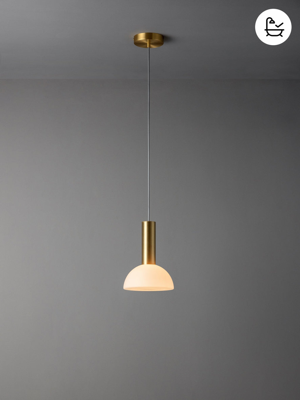 Silio - 1 light brushed brass and opal pendant