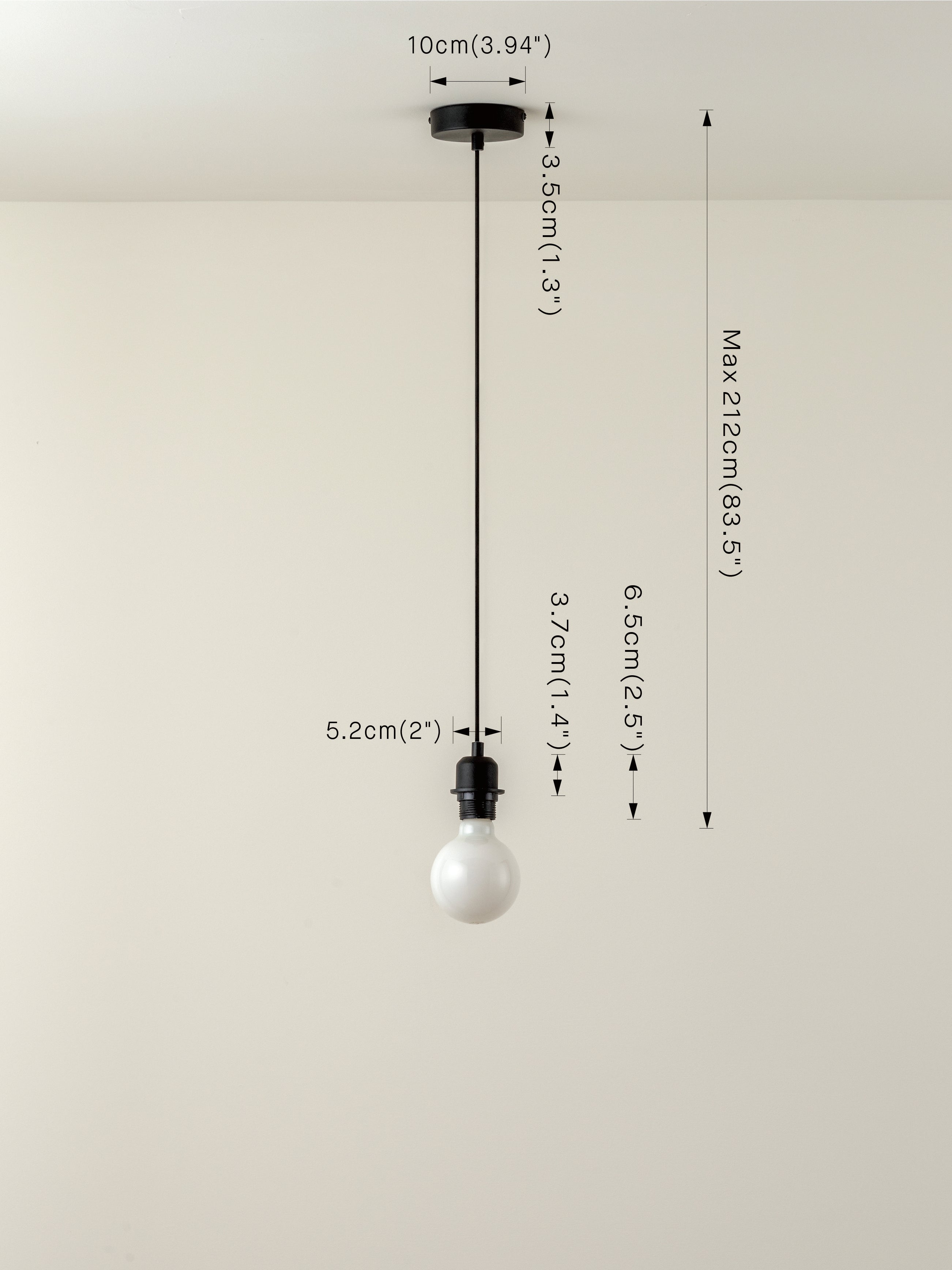 Capel - 1 light matt black drop cap lampholder kit