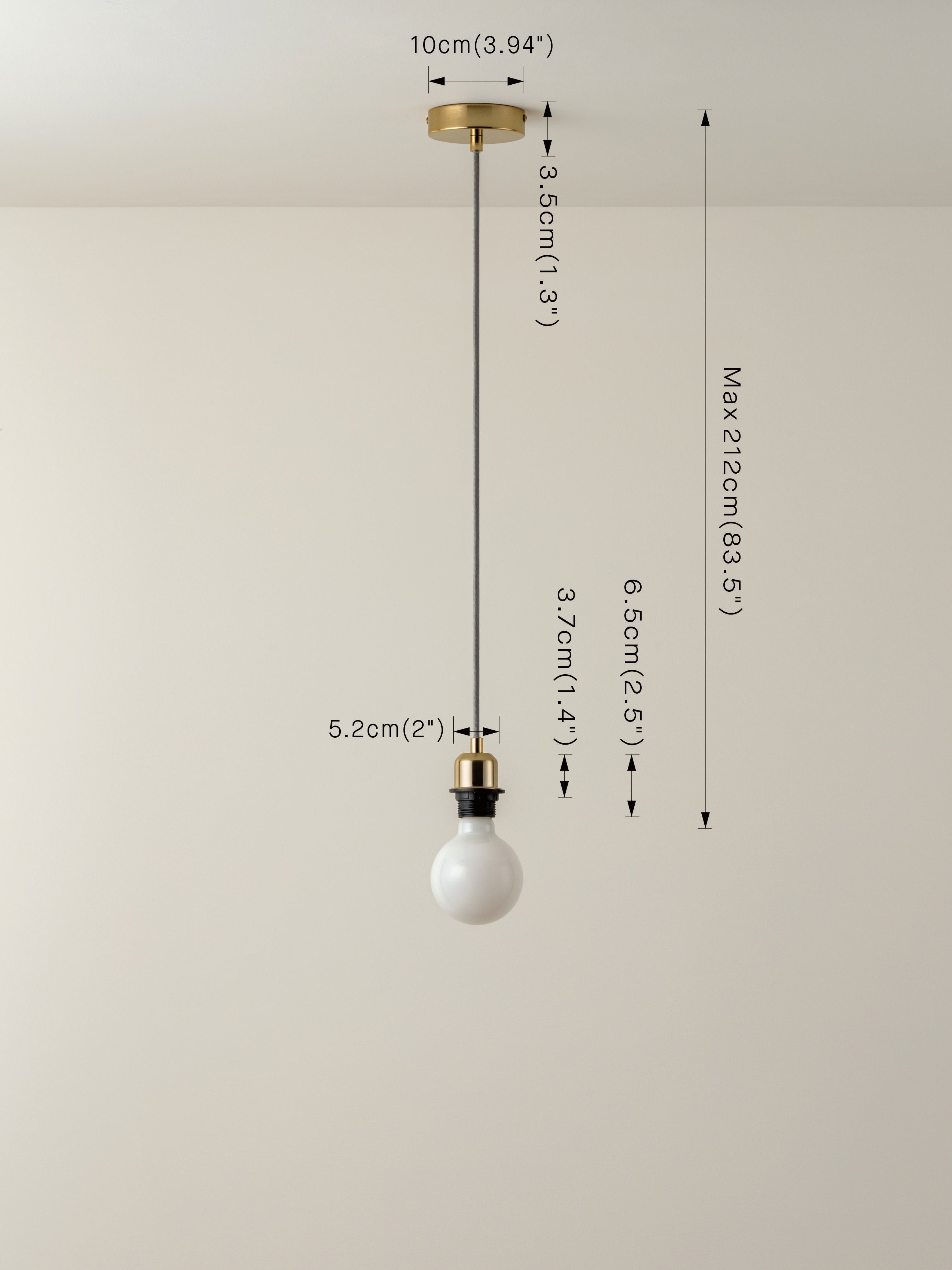 Capel - 1 light brass drop cap lampholder kit