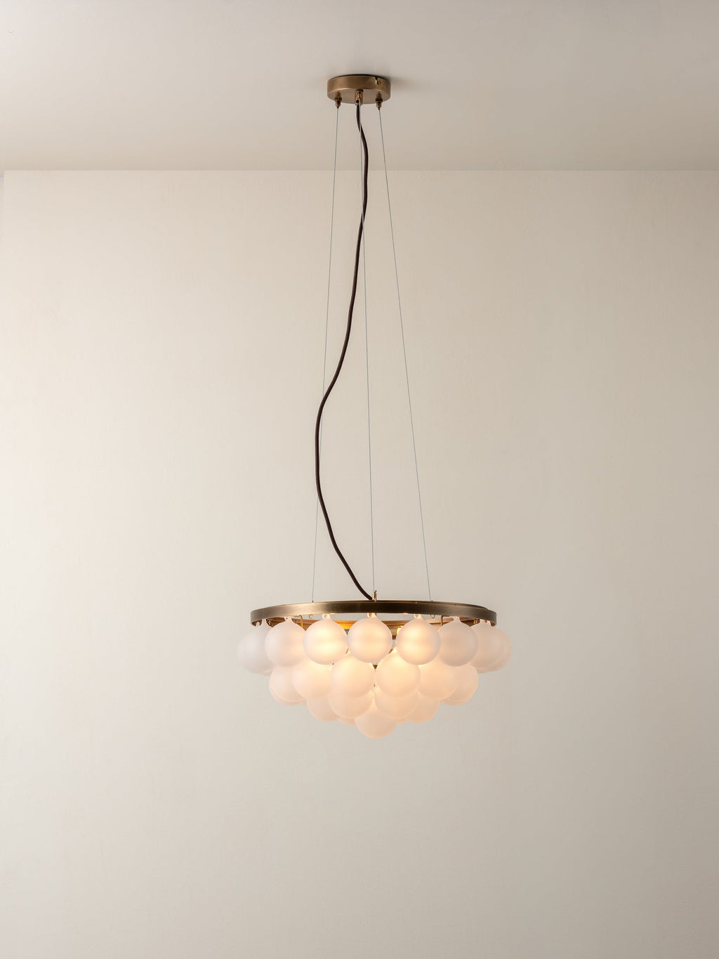Cloudia - 3 Light small white frosted brass chandelier