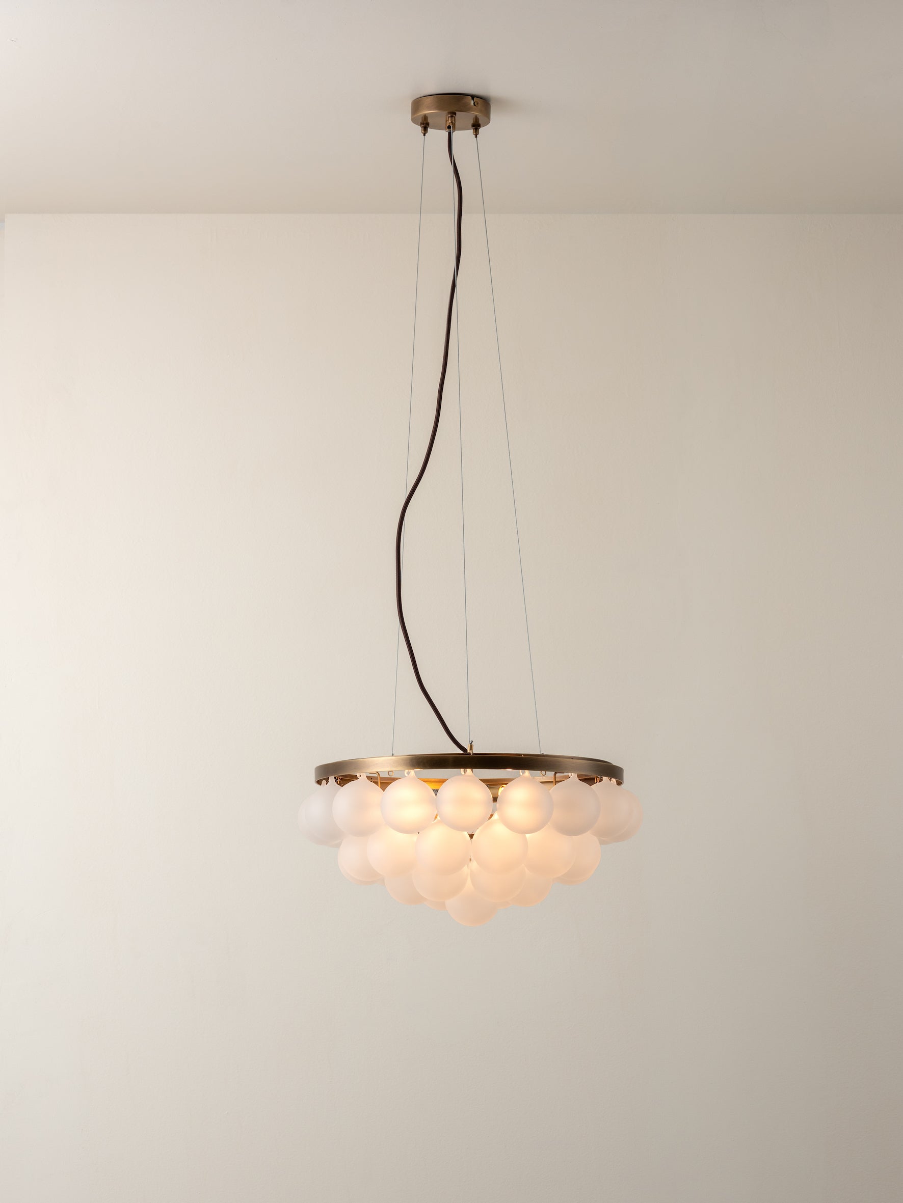 Cloudia - 3 Light small white frosted brass chandelier