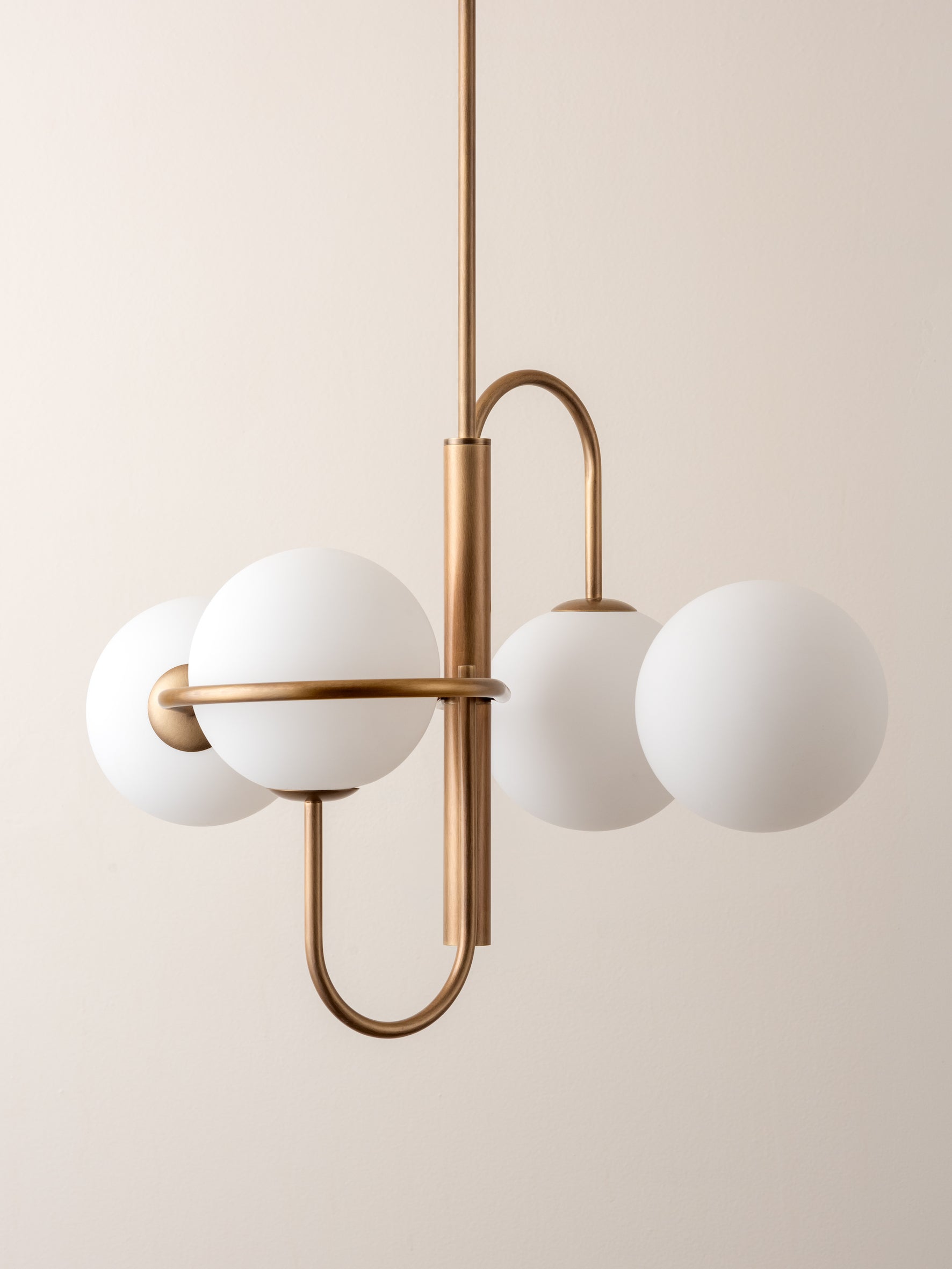 Decora - 4 light aged brass and opal pendant