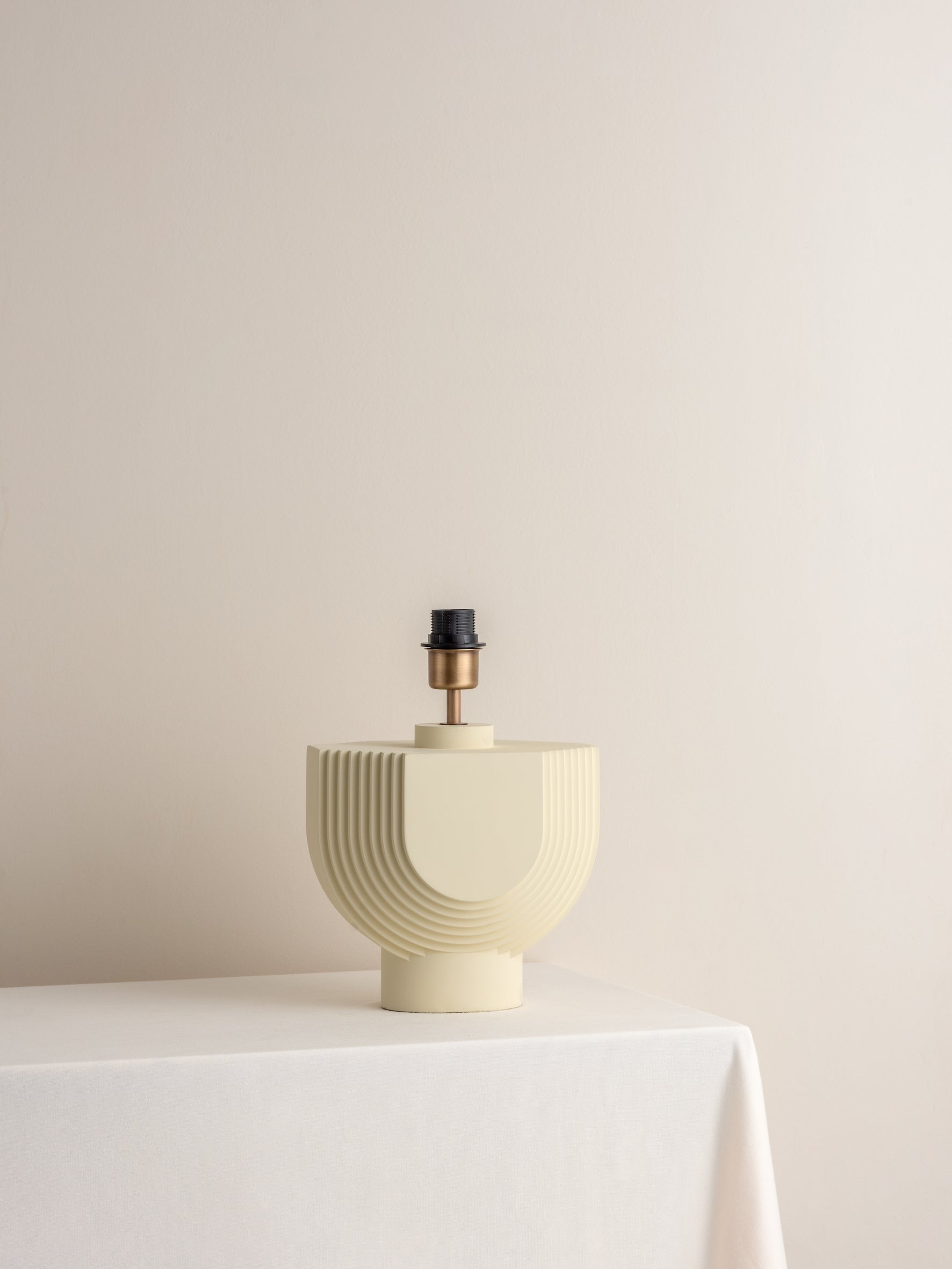 Editions concrete lamp with + bronze shade