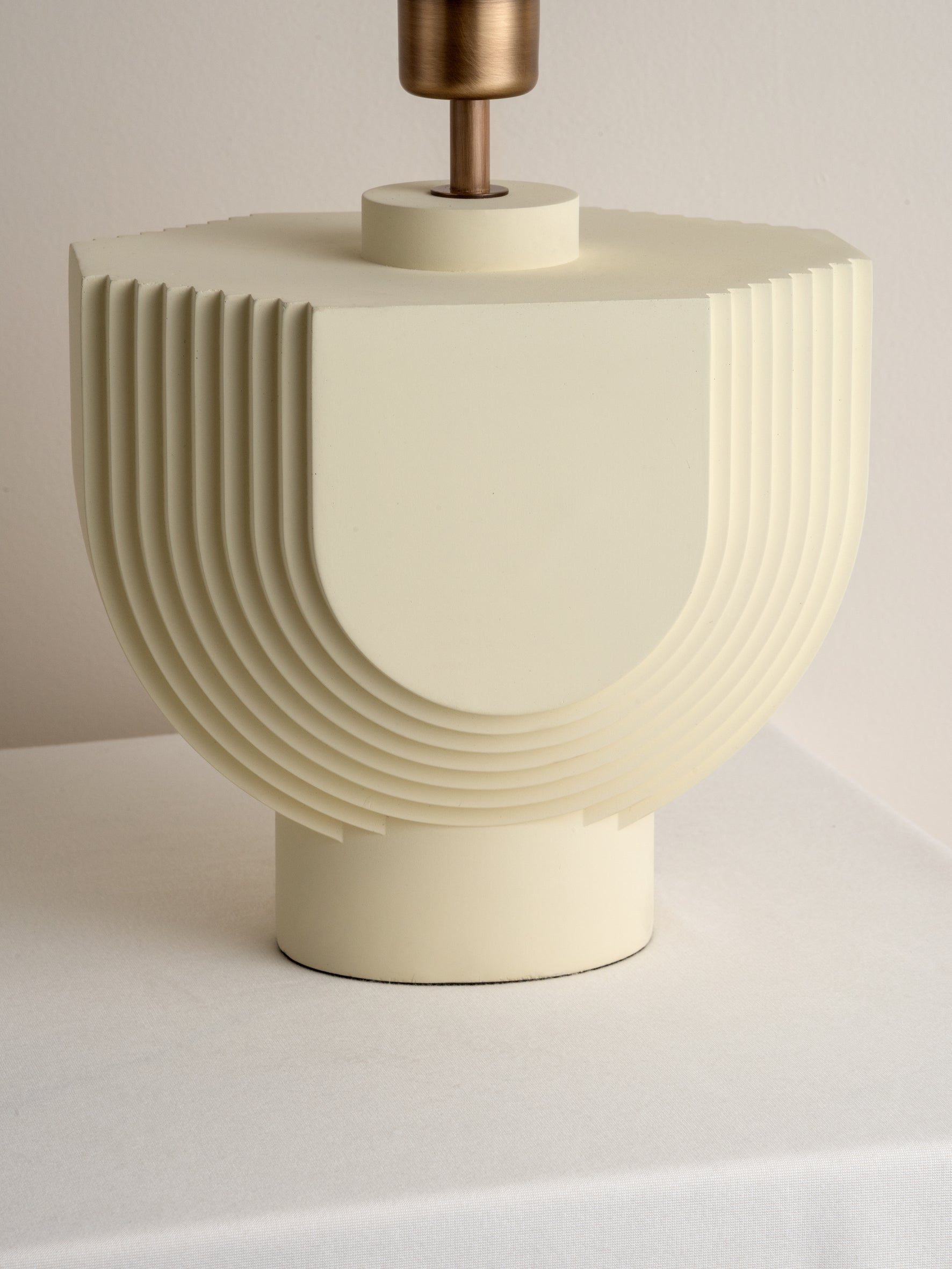 Editions concrete lamp with + bronze shade