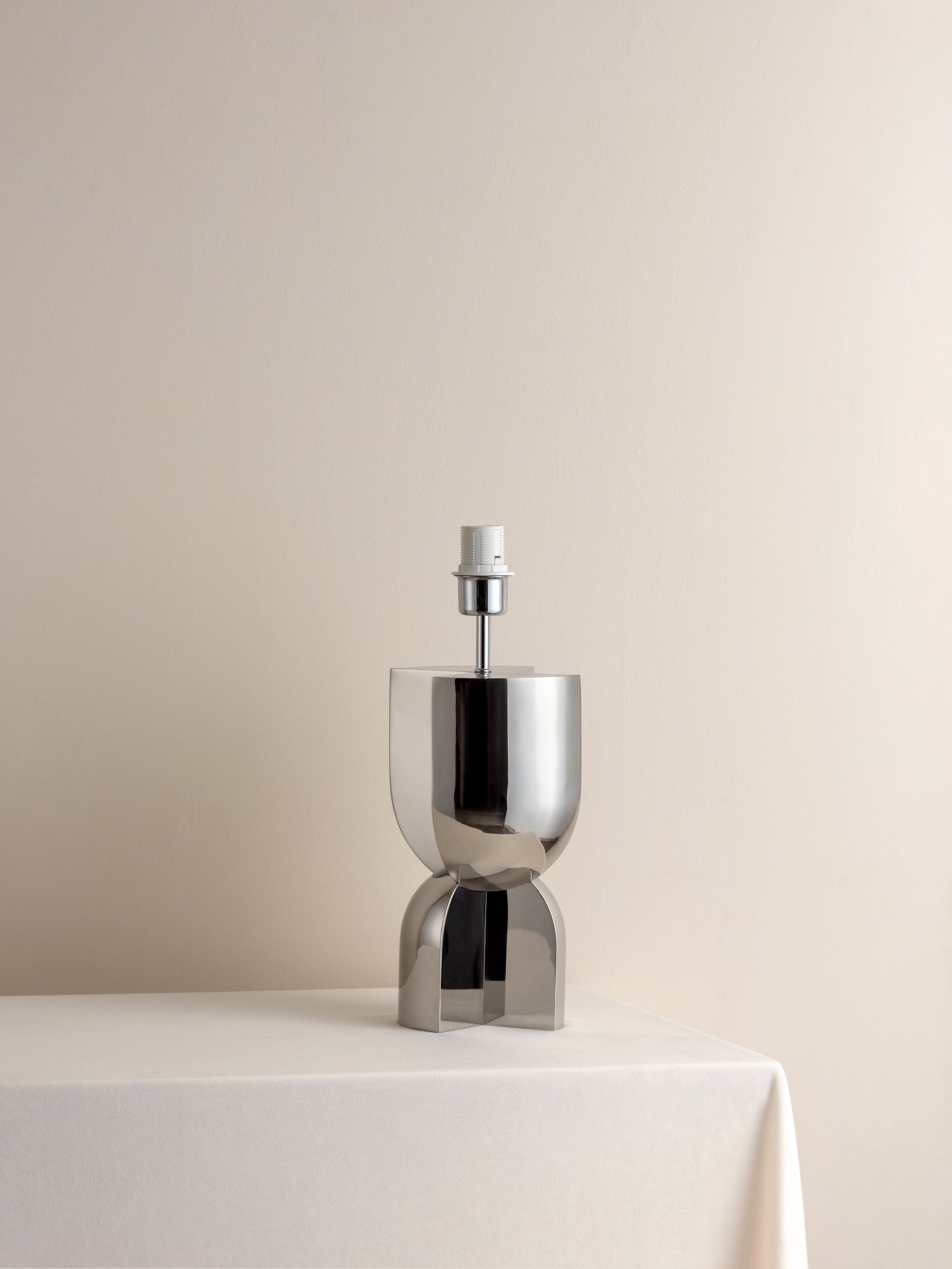 Editions chrome lamp with + green lacquer shade