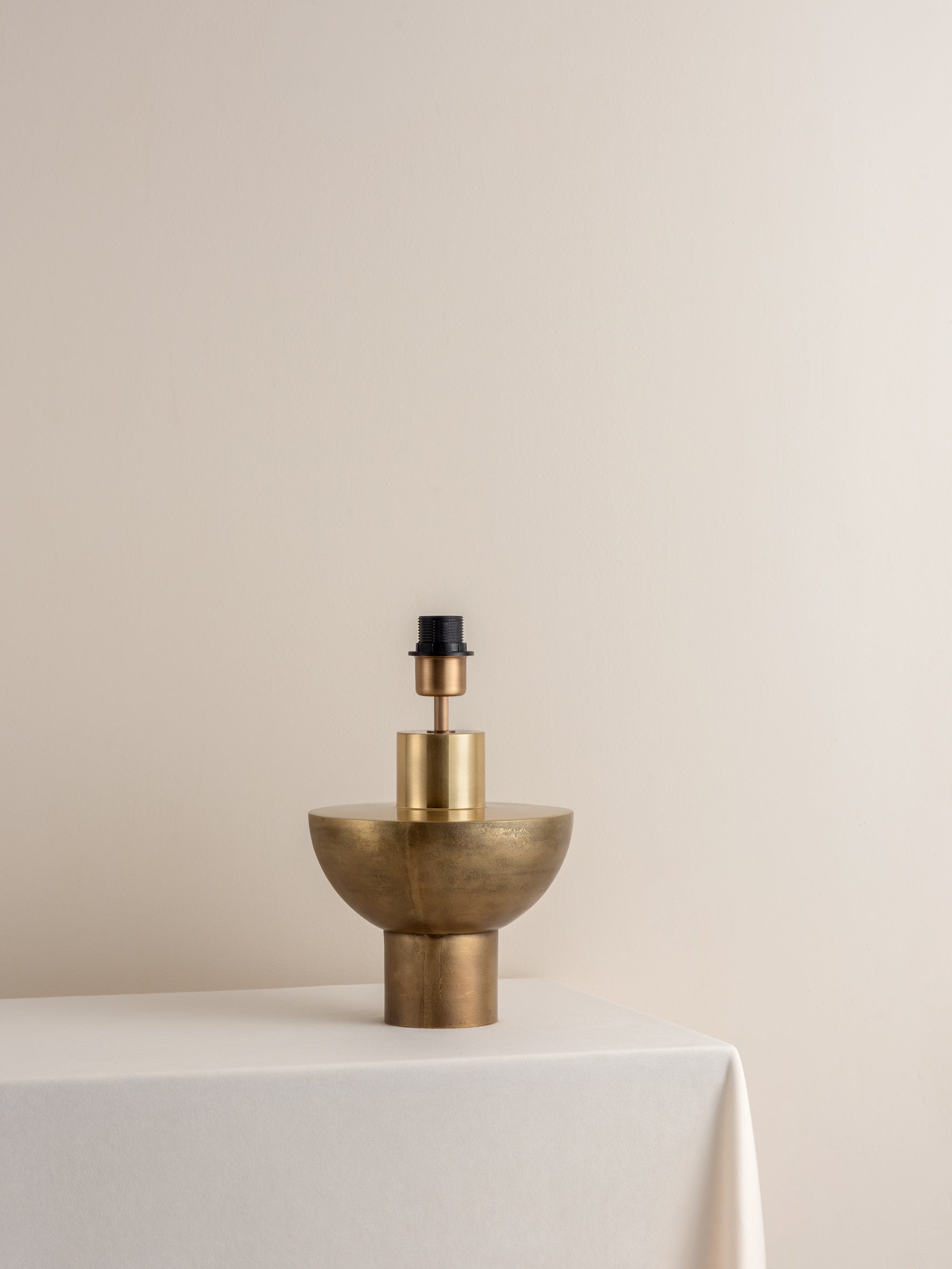 Editions brass lamp with + green lacquer shade
