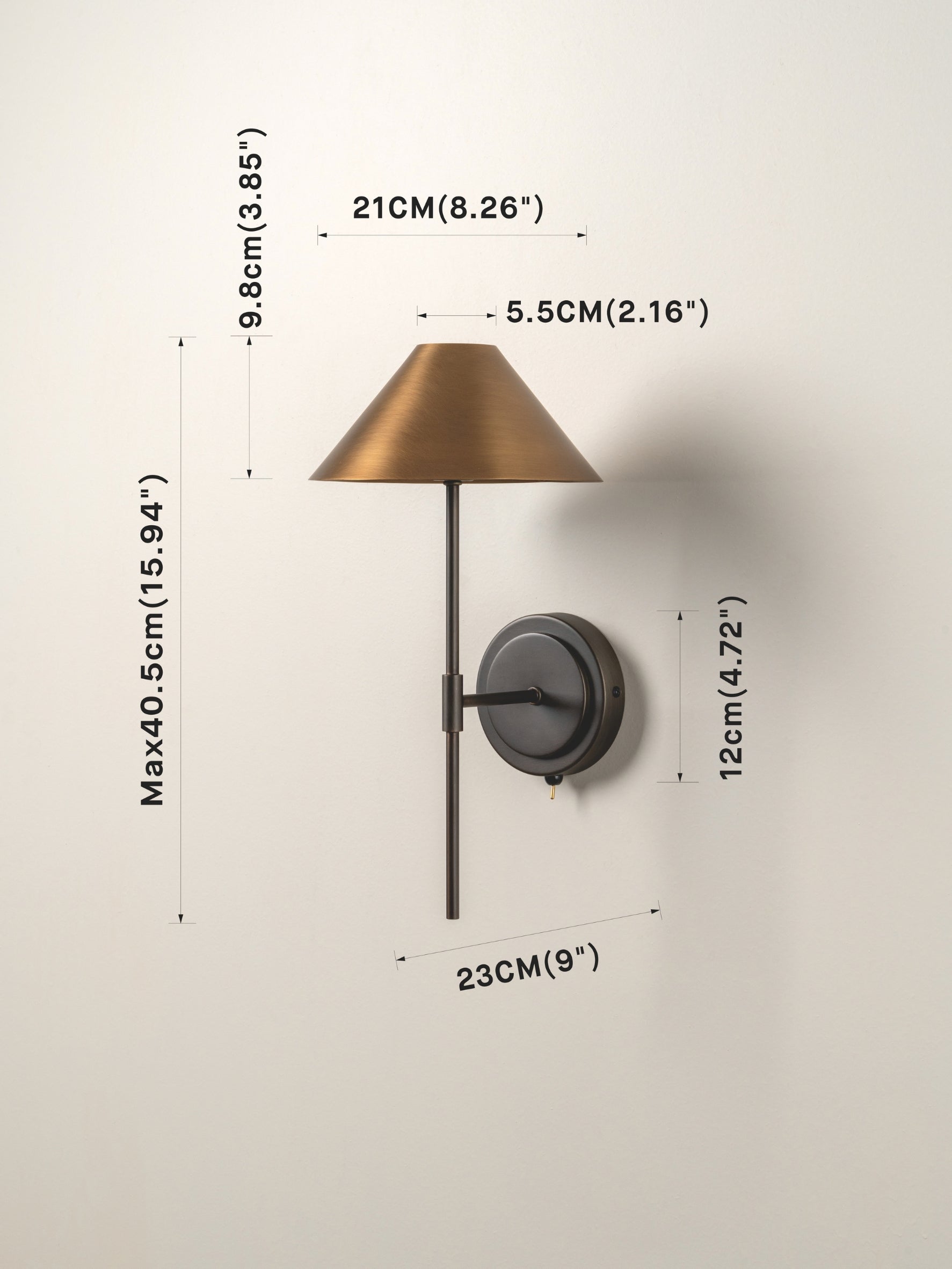 Orta - aged brass and bronze wall light