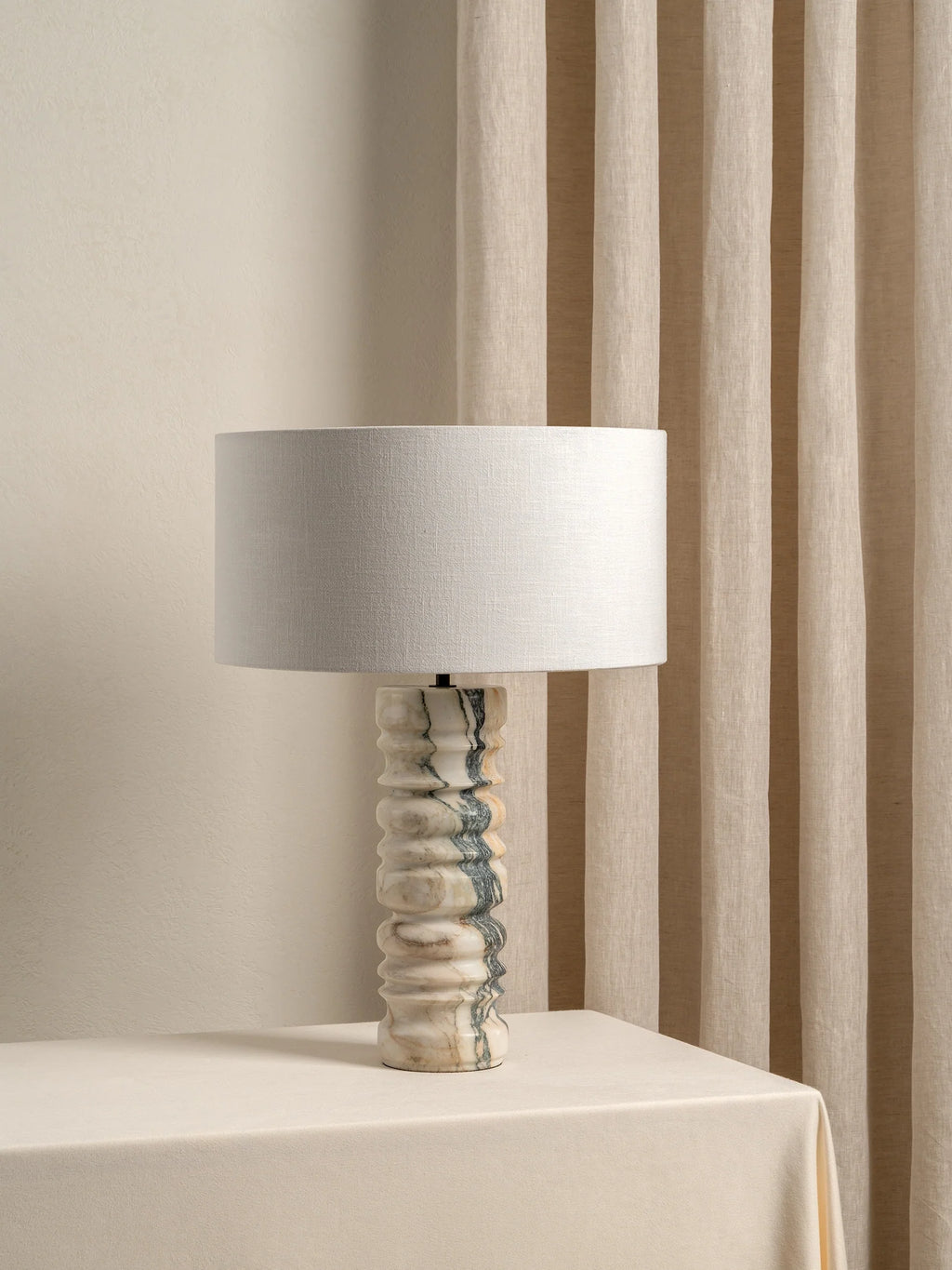 Renee - large Viola Calacatta marble table lamp