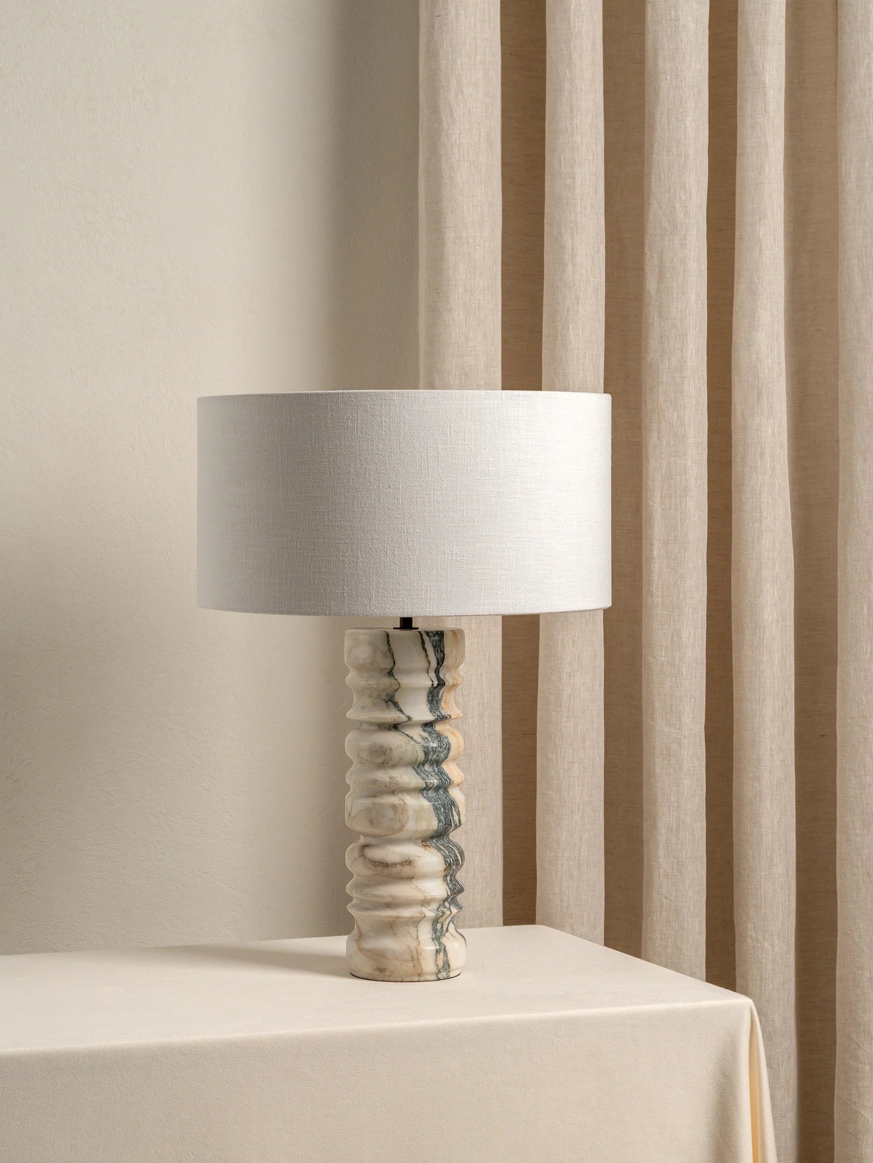 Renee - large Viola Calacatta marble table lamp
