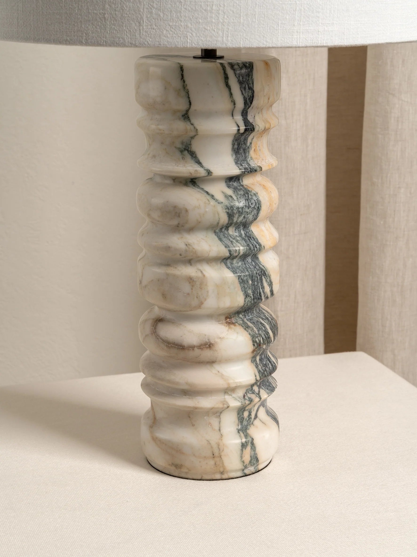 Renee - large Viola Calacatta marble table lamp