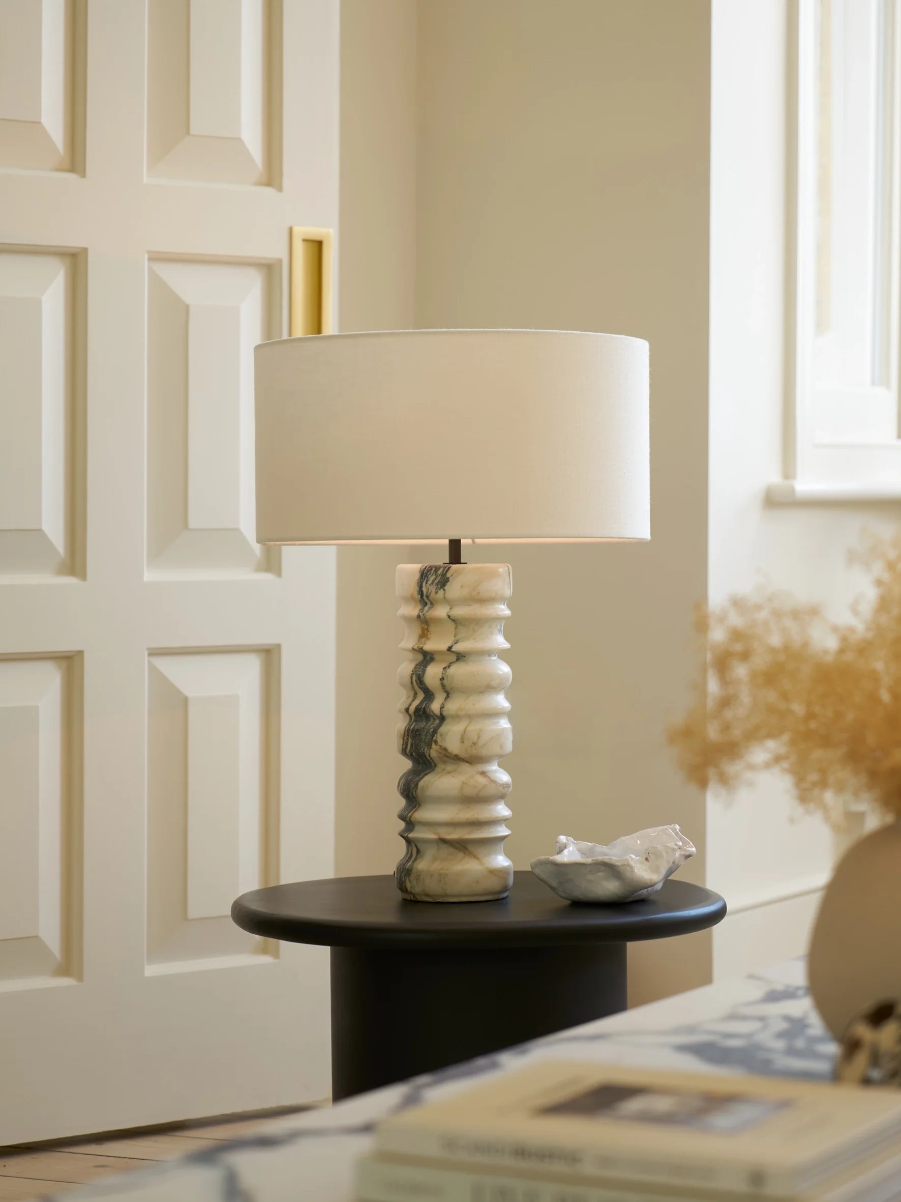 Renee - large Viola Calacatta marble table lamp