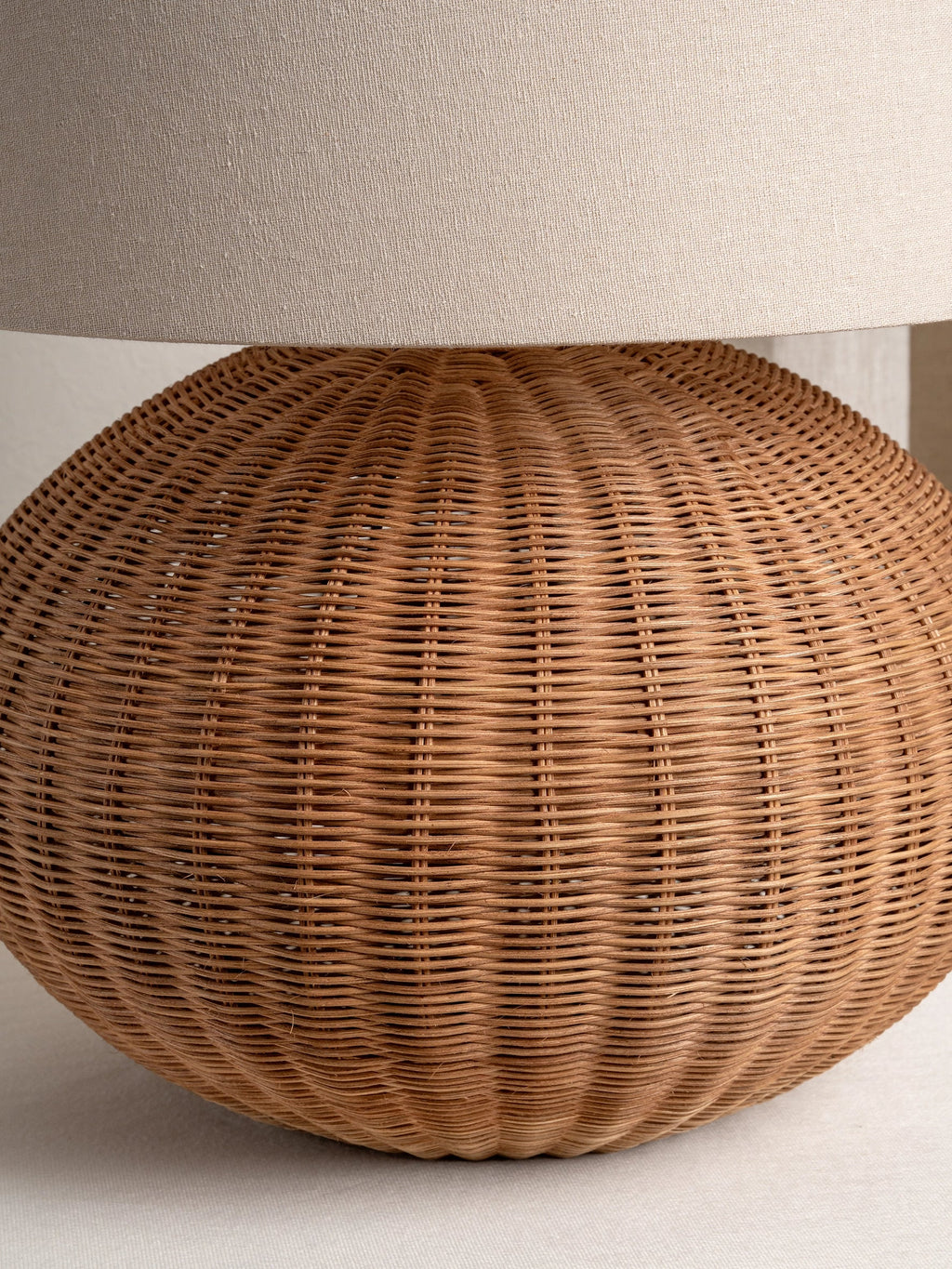 Sanvi - extra large rattan globe table lamp