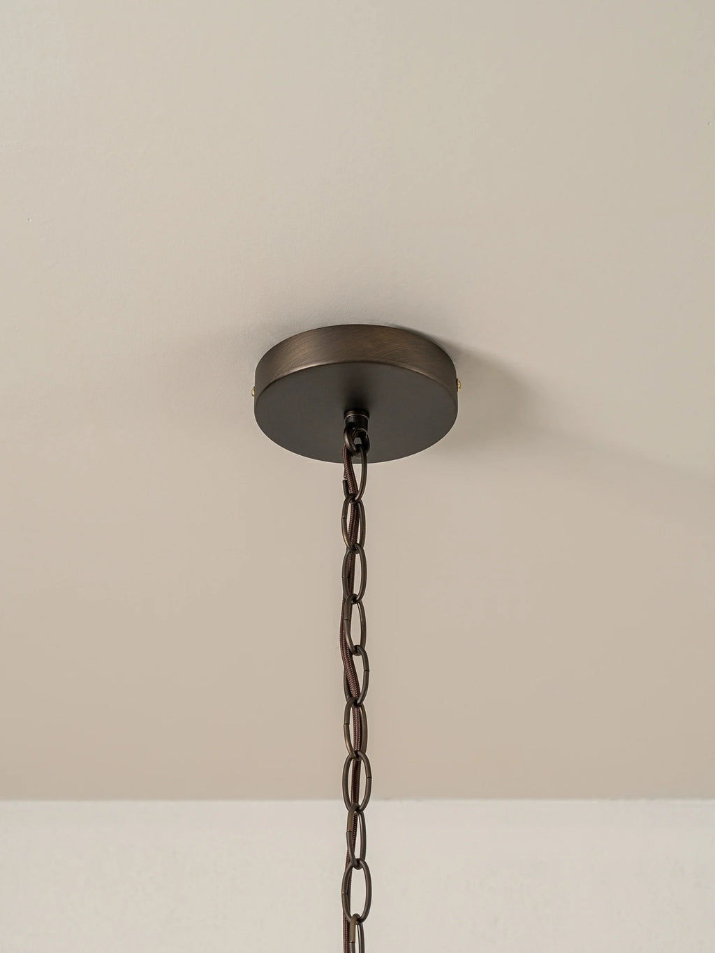 Selmes - 4 light bronze and smoked green glass chandelier