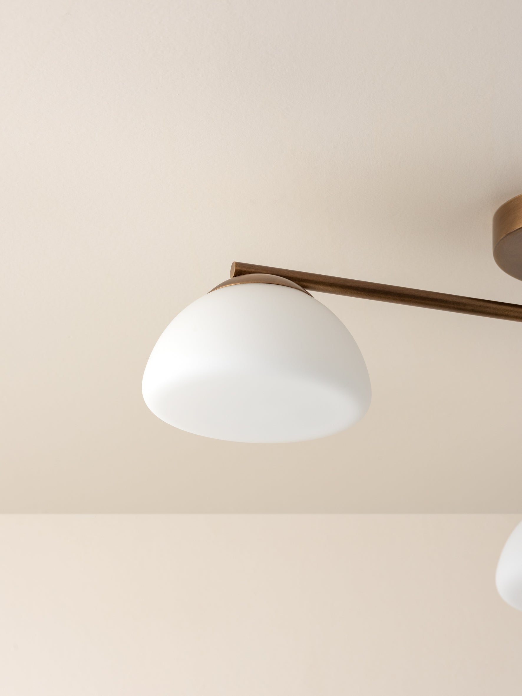 Silio - 3 light aged brass and opal flush