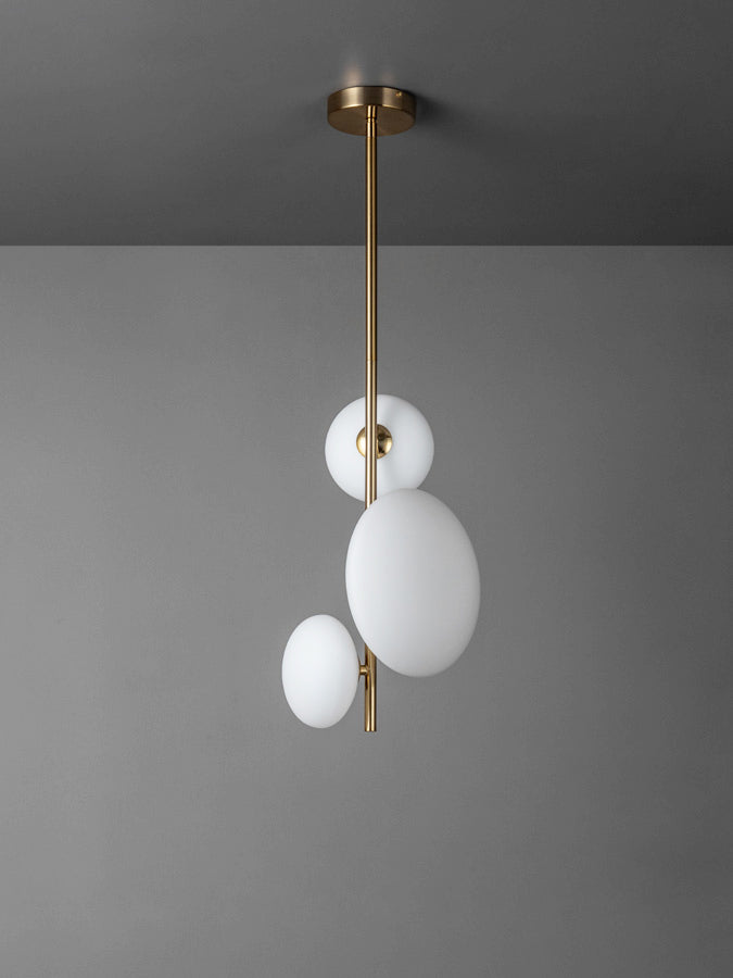 Imperial - 3 light brass and opal pendant