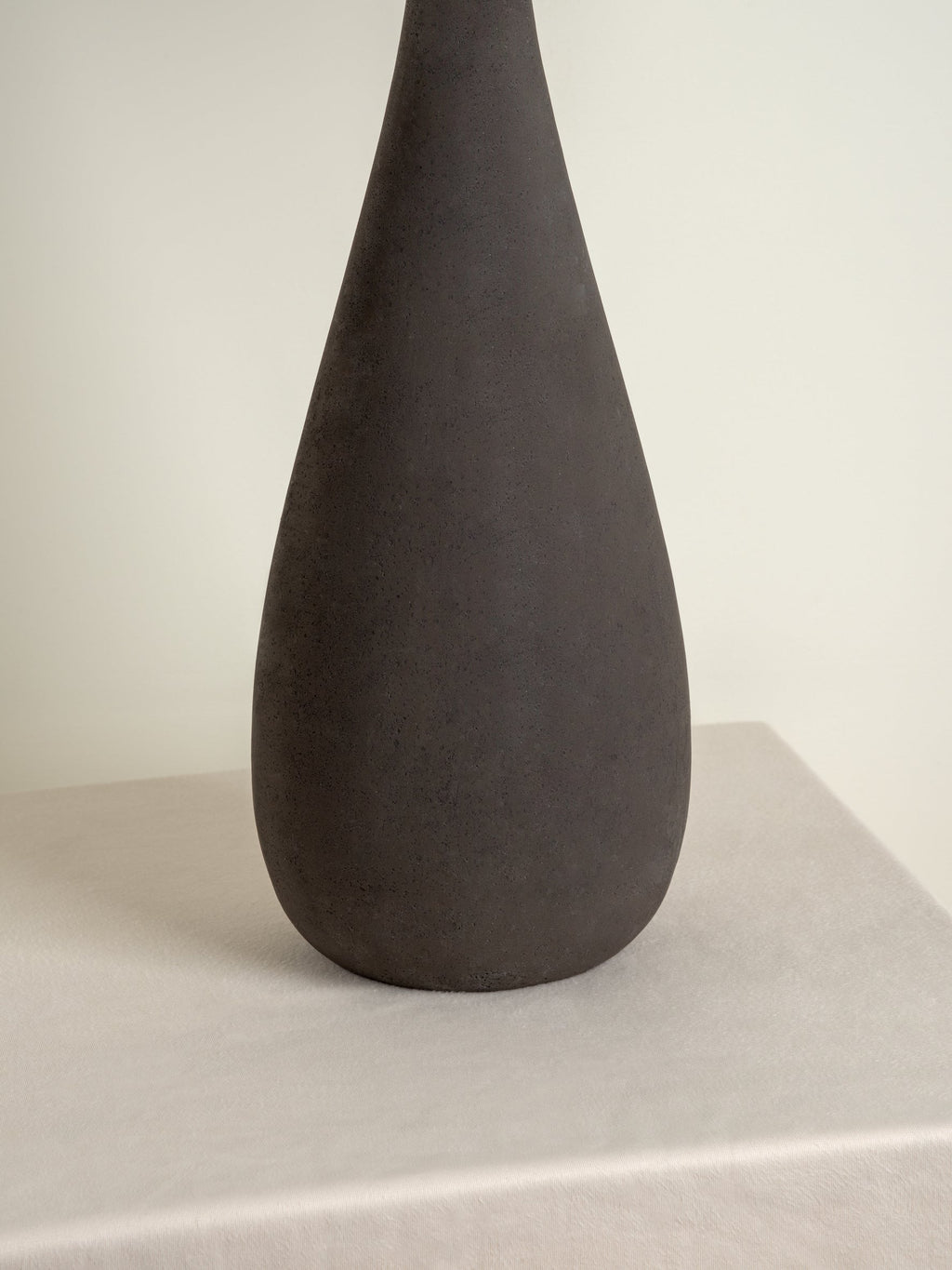 Miata - charcoal concrete and rattan table lamp